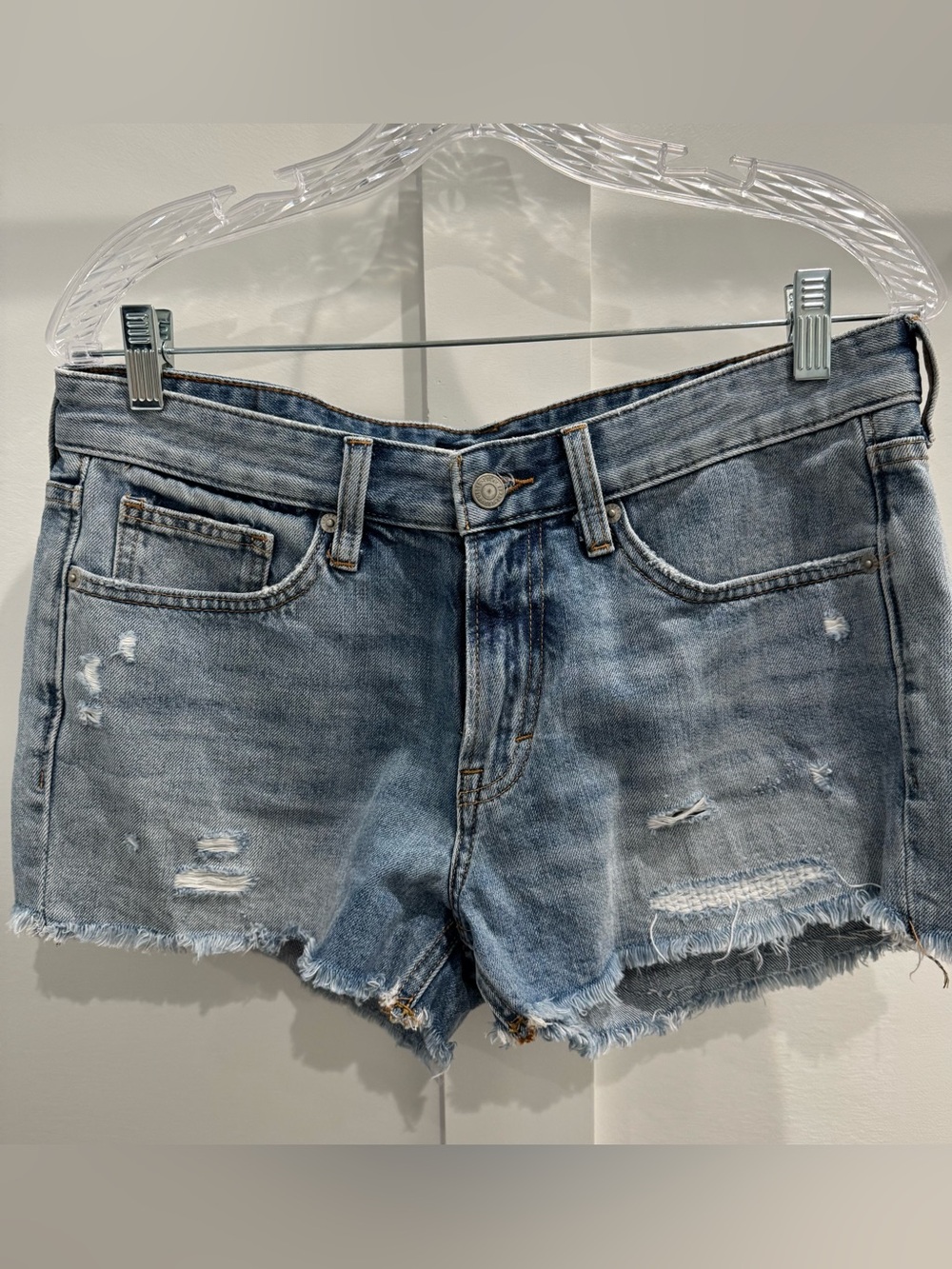 Lucky Brand Distressed Denim Cutoff Boy Shorts Size 27